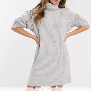 ASOS DESIGN Petite chunky mini sweater dress with roll neck, size 10, NWT